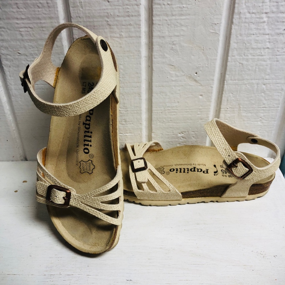 Birkenstock Papillio Bali Sandals German 7 Habana Like New Cork Footbed
